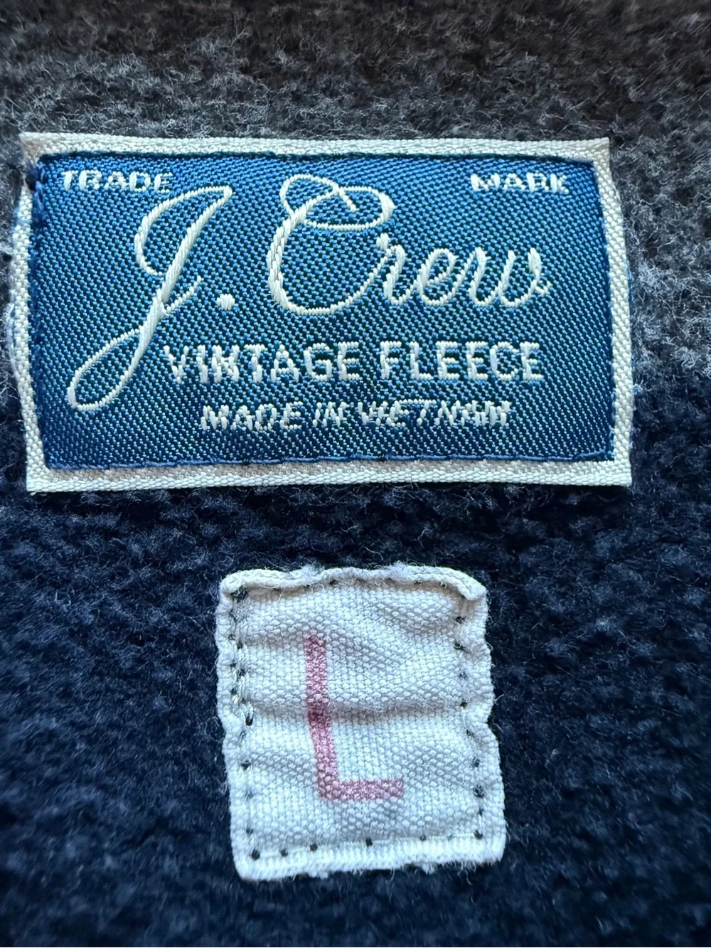 J.Crew Vintage Fleece Rugby Stripe Crewneck Sweatshirt Navy Gray Men’s L